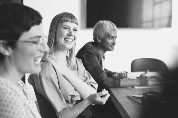 Women at work in an office meeting